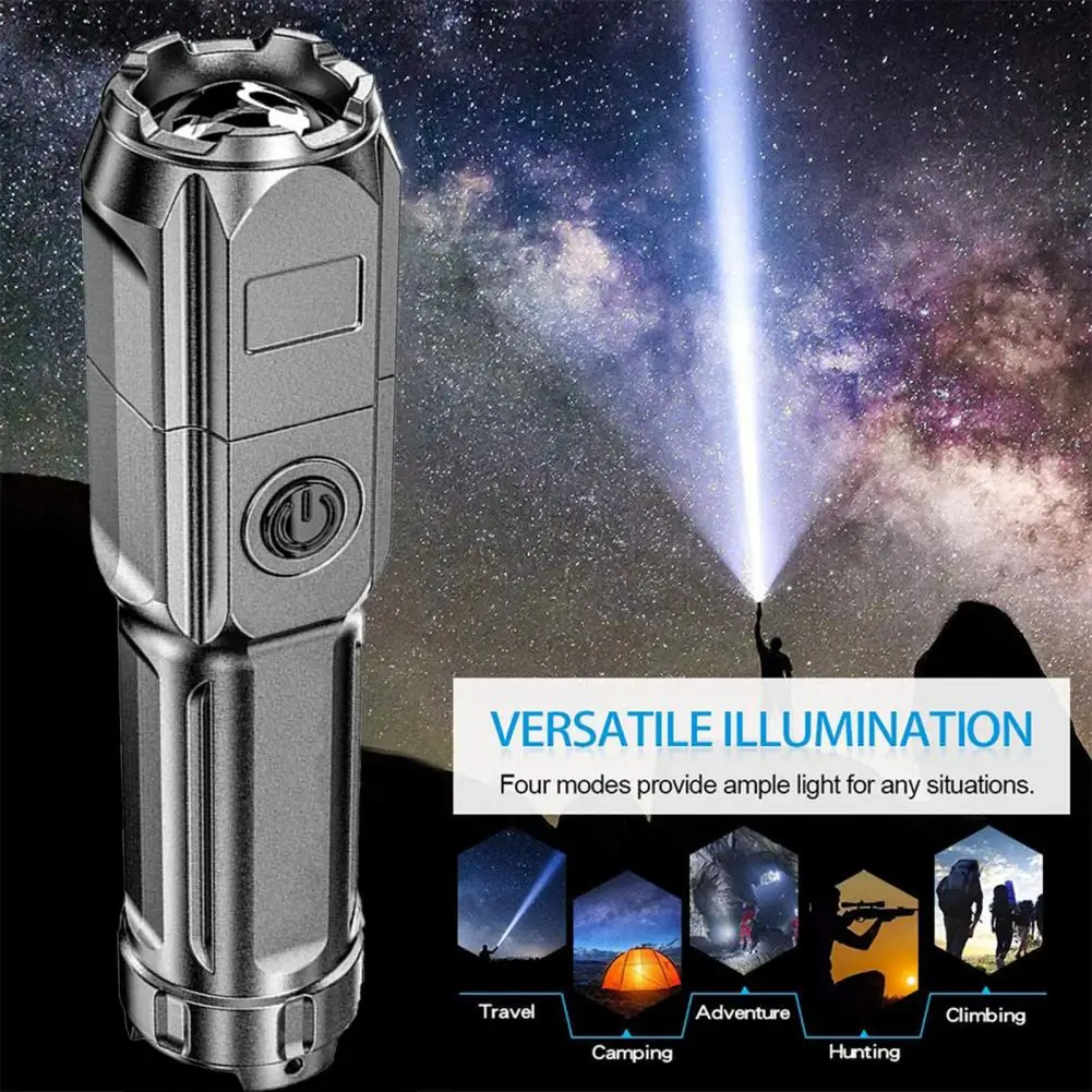 LED Flashlight Waterproof Bright Outdoor Flashlight Long Beam Distance Lightweight Emergency Flashlight LED Torch for Camping