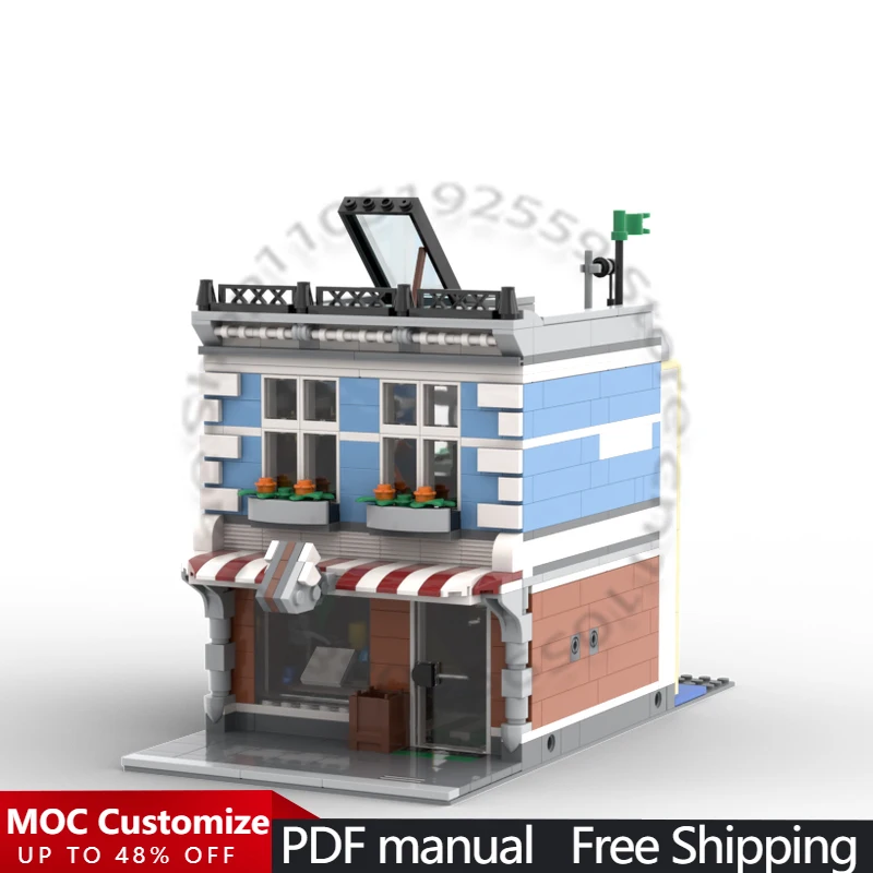 

Набор для сборки модульного здания MOC «Улица Приключений» (786 деталей), развивающая игрушка-конструктор для детей, подарок на Рождество