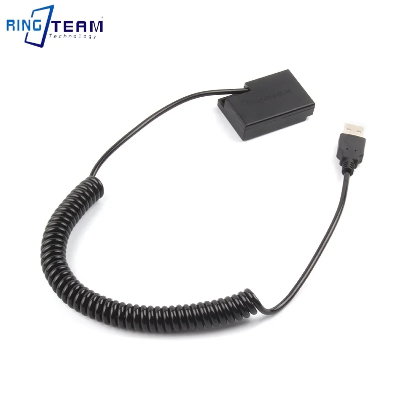 

DR-E18 DRE18 LP-E17 Dummy Battery DC Coupler USB Coiled Cable for Canon EOS RP 77D 200D 750D 760D 800D Kiss X8i Rebel T6