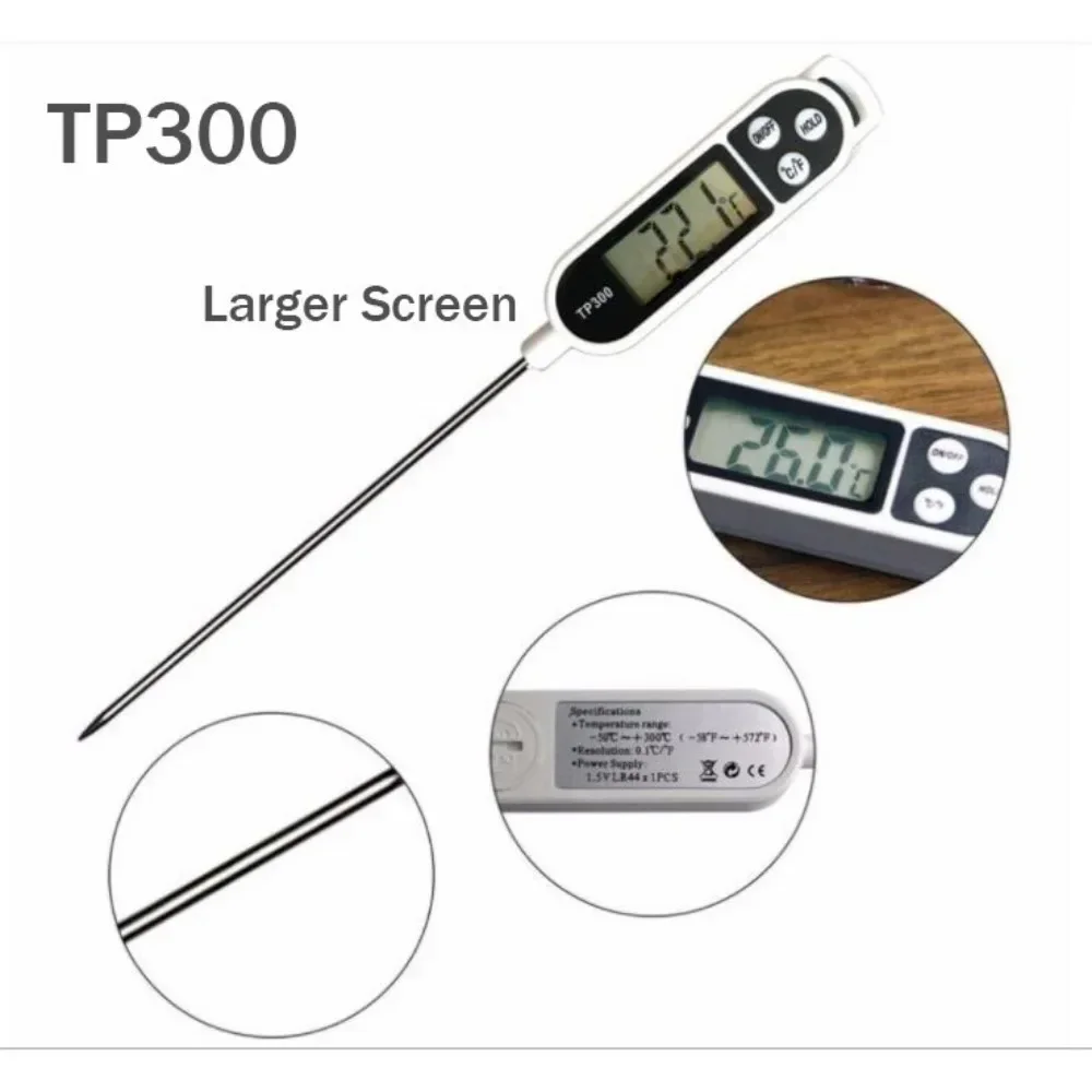 Food Thermometer TP300 Digital Kitchen Water Oil Thermometer for Meat Cooking Food Probe BBQ Electronic Oven Kitchen Tools