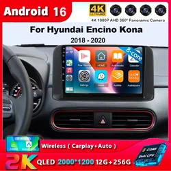 Android 16 Carplay Auto WIFI For Hyundai Encino Kona 2018 2019 2020 2021 2022 Car Radio Stereo Multimedia Player 2Din Head Unit