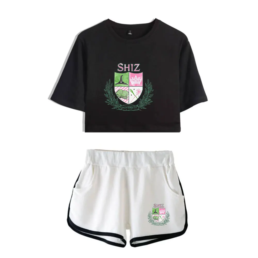 Wicked Musical Shiz University Vintage 90s Merch Tops Two Piece Set Streetwear Shorts+Lovely TShirt Harajuku Women Y2k Top