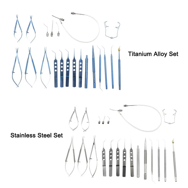 21Pcs/set Ophthalmic Tools Kit Cataracl and Intraocular Lens Implantation Micro Instruments Set Ophthalmic Surgical Instrument