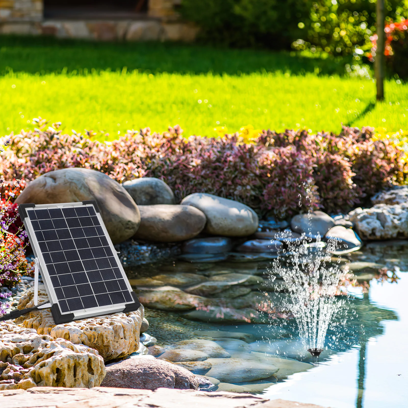 Pompa a energia solare pompe per pozzi d'acqua aeratore per laghetto accessorio per acquario pannello fontana in lastra di vetro