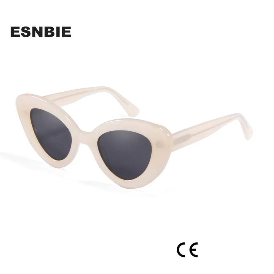 Acetate Sheet Womens Sexy Cat Eye Sunglasses Polarized Uv Brand Designer Crystal Blue Sun Glasses Female Eyewear Gafas De Sol