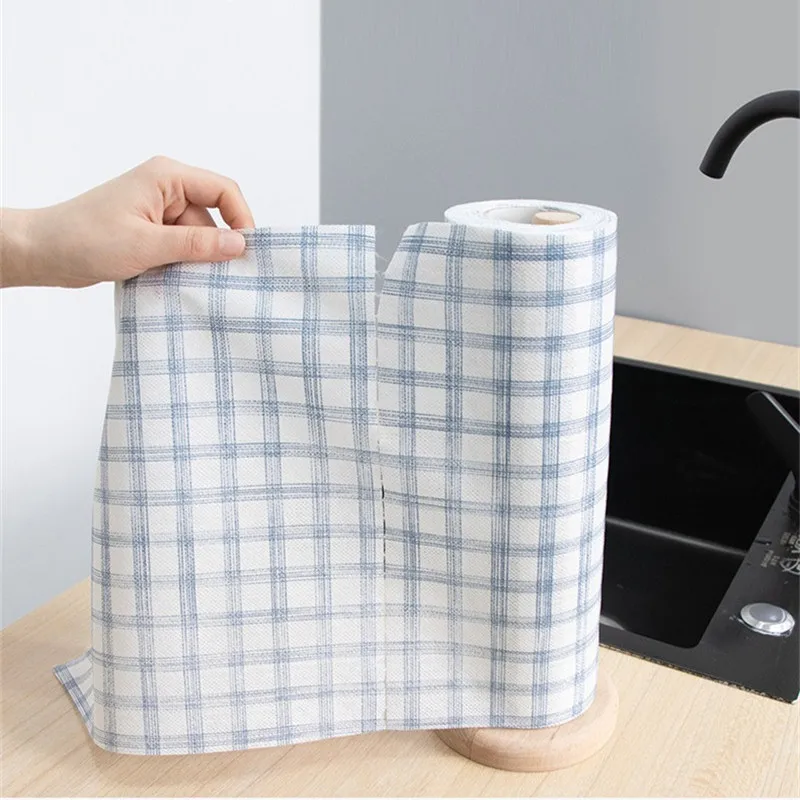 

40Pcs/Roll 30x30cm Microfiber Reusable Geometric Printed Kitchen Cleaning Towels Oil Resistant Dishwashing Cloth