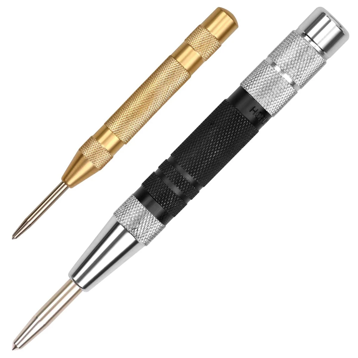 

2Pcs Automatic Center Punch Spring Loaded Center Drill Hole Punch Adjustable Non-slip Positioning Punch Hand Tool Car Window