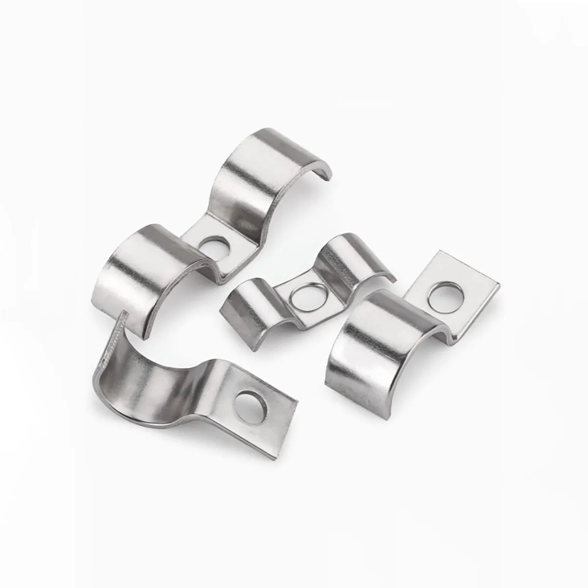 304 Stainless Steel Pipe Clamp, P-Type, Single Hole Riding Card, Half Code, Single