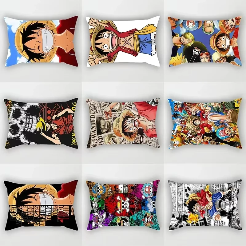 Anime One Piece Luffy Pillow Covers Rectangle Pillow Cases Room Home Decor Item Decoration Pillowcase Cushions Cover for Bedroom