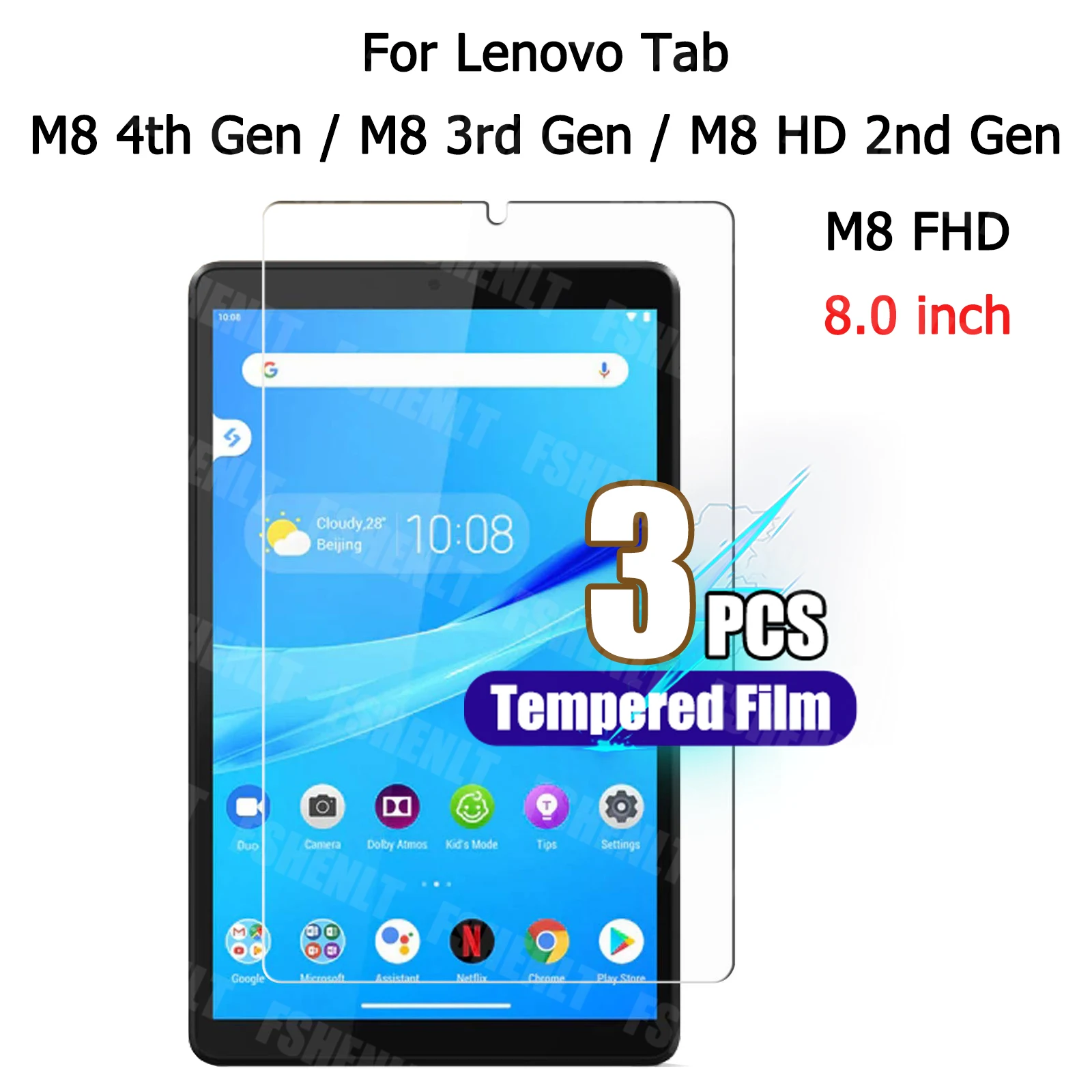 

Tempered Glass Screen Protector for Lenovo Tab M8 (M8 4th Gen/M8 3rd Gen/M8 HD 2nd Gen/M8 FHD (8.0 inch) 9H Hardness Transparent