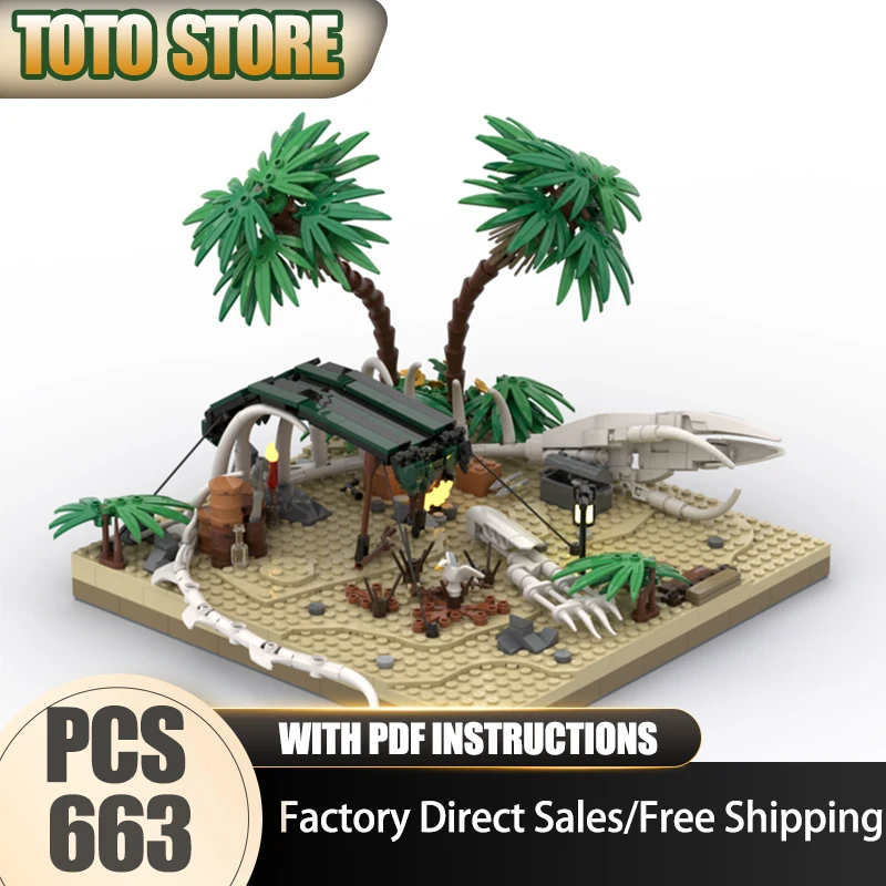 

Модель City Street View Moc, строительные блоки, модель лагеря с китовой костью, технология, модель пиратской фортепы, подарок, сборка «сделай сам», праздничная игрушка