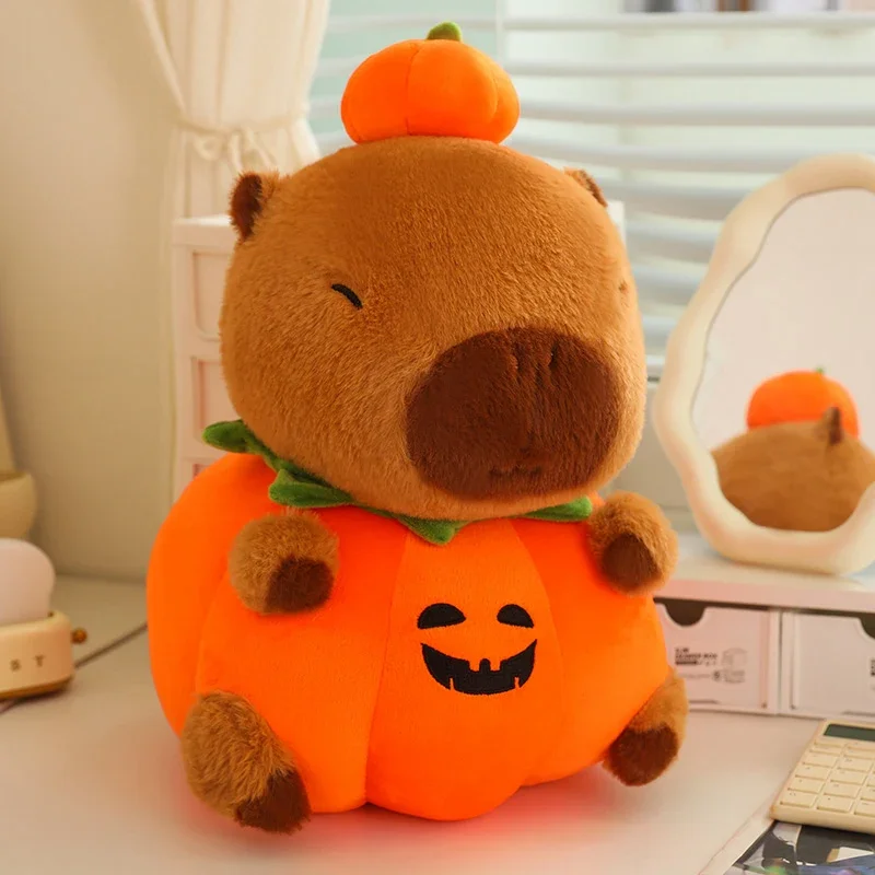 25/40cm Cute Creative Capybara  Pumpkin Capybara Stuffed Lovely Capybara  Halloween Celebration Birthday Holiday Gift