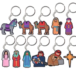 Desert Cartoon Animals Keychains Colorful Camel Keyrings Kids Arab Key Chains Men Women Key Rings Kids Boys Girls Party Favor