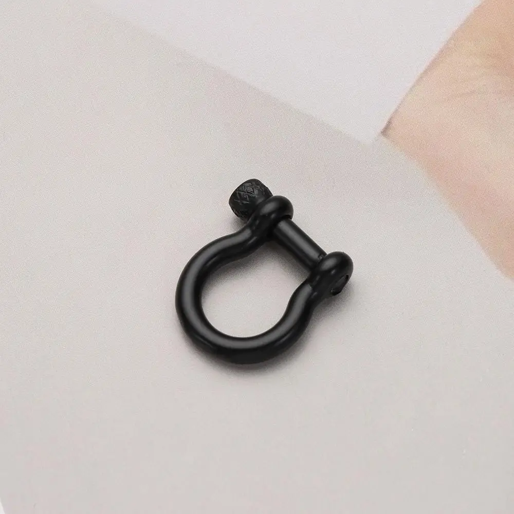 Outdoor Shackle Fob Screw Joint Connector Solid Carabiner Keychain Hook Key Ring D Bow Staples