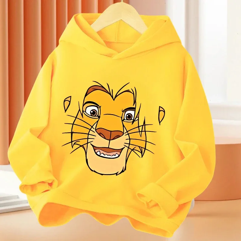 The Lion King Simba Cartoon Hoodie for Kids Kawaii Designs Long-sleeved Winter Thin Sweatshirt Fashion Warm Children's Tops GIFT