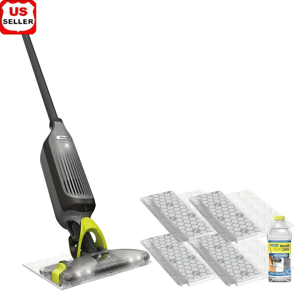 

Cordless Vacuum Mop with On-Demand Spray LED Headlights 4 Disposable Pads Lightweight Hard Floor Cleaner Powerful Suction Easy