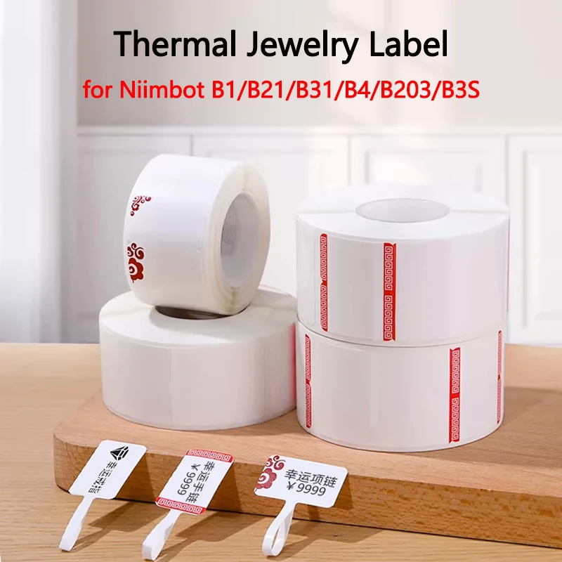 Niimbot Thermo-Schmucketiketten für B1 B21 B31 B4 B3S B203 B2 Drucker, Wasserfeste Aufkleber für Schmuck, Brillen, Zubehör, Preisschilder