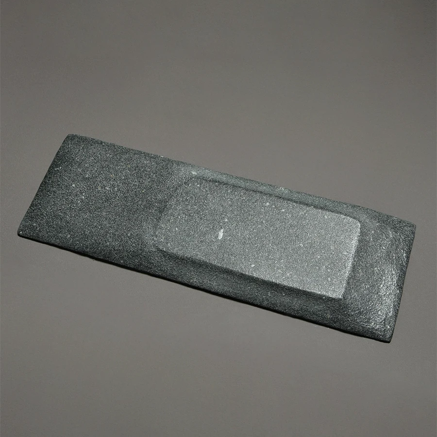Tee Tablett Naturstein 48x16cm Handgeschnitzt Zen Teetablett Saugfähig Hitzebeständig Wabi-Sabi Wohndekoration Teezeremonie Geschenk Minimalistische Deko – Detail 5
