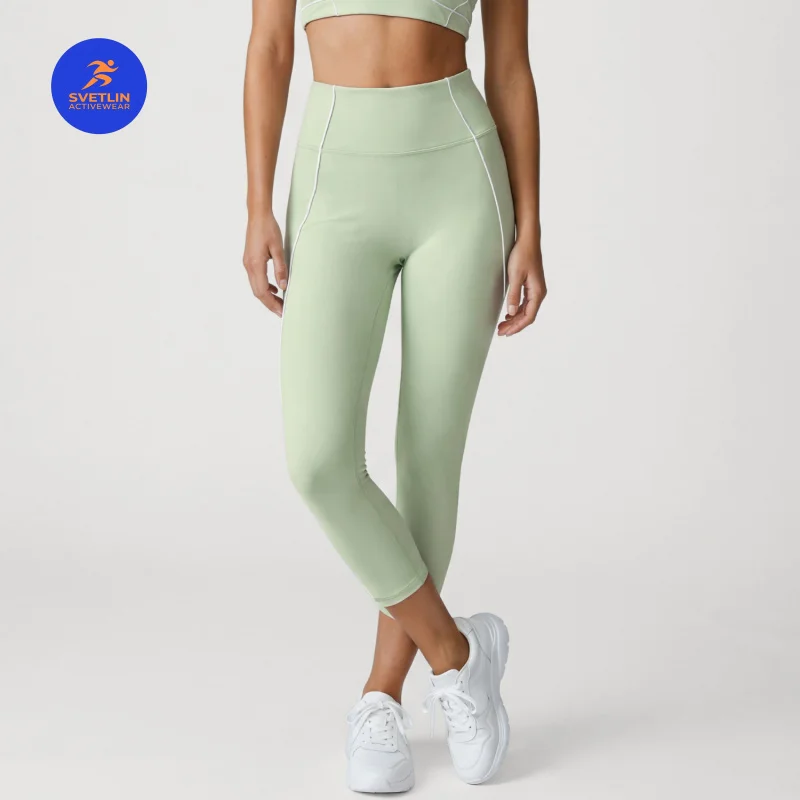 WESTSHAN European And American 8/10 Length Tight-Fitting Yoga Pants For Women Shaping High-Waisted Butt-Lifting Running Pants