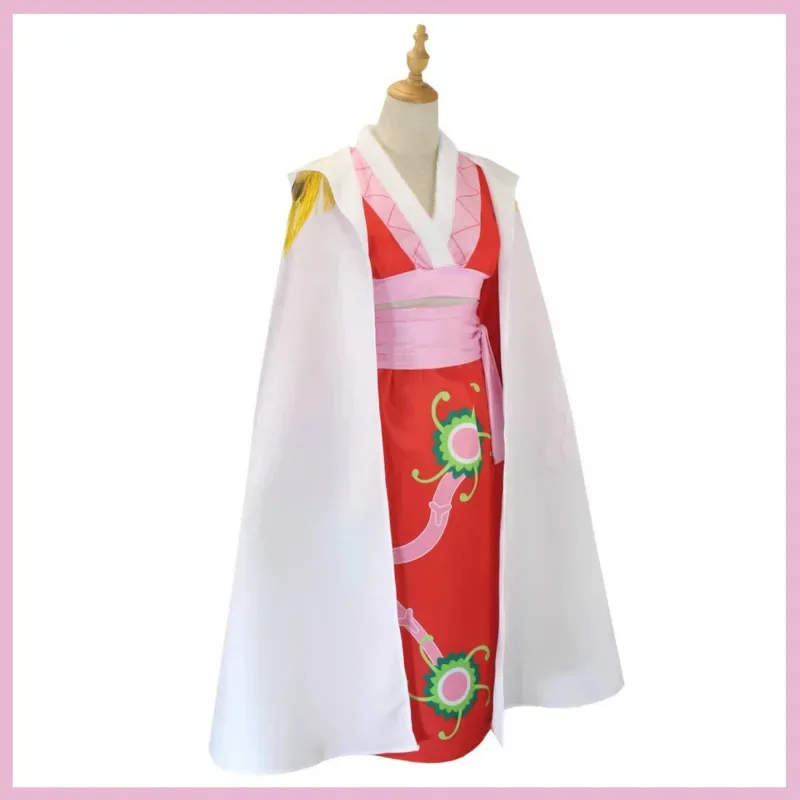 Anime Seven Warlords of The Sea Boa·Hancock Cosplay Costume Empire Snake Pink Skirt Cloak Wig Woman Sexy Halloween Suit