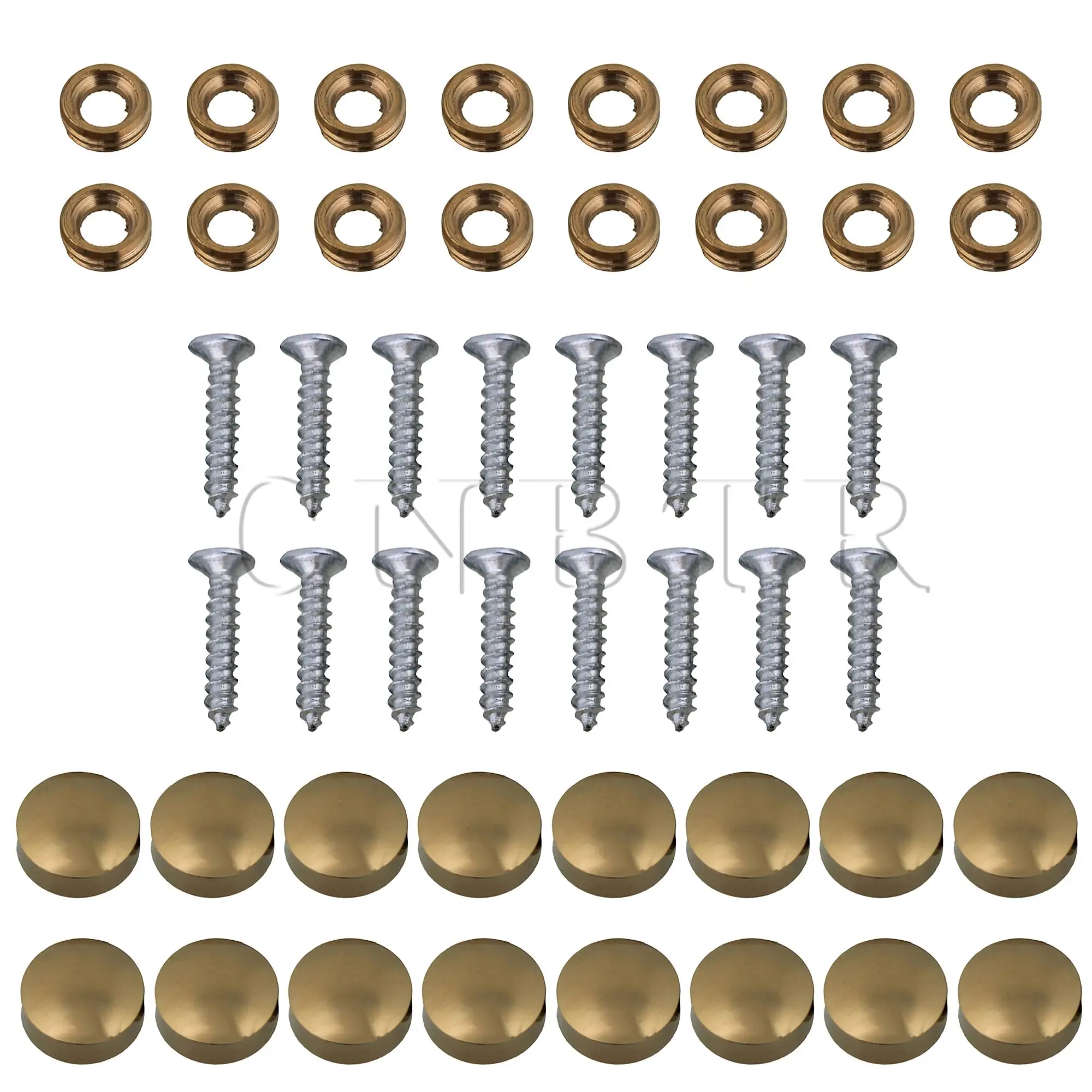 

CNBTR 16/24/32PCS Copper Decorative Nail Mirror Fixing Screws Washers Flat Advertisement Fittings Brass Cover Furniture