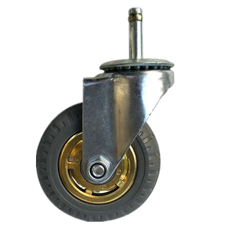 1pcs dining wheels 4 inch 5 silent wheels hotel three-deck cart universal circlips rod rubber wheels caster rod length 5cm/6cm