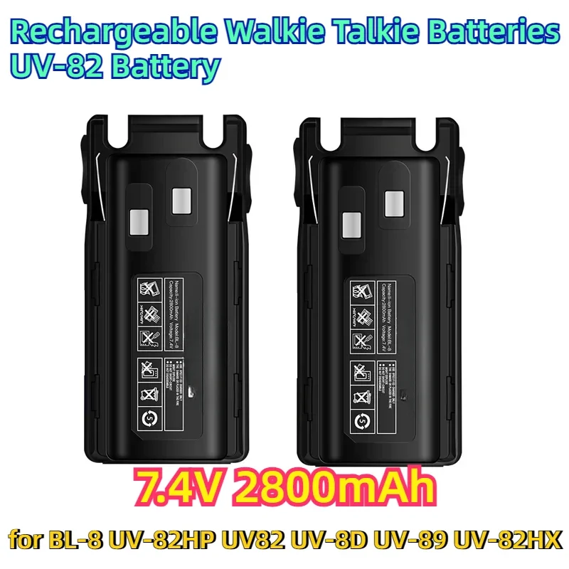 Rechargeable Walkie Talkie Batteries  UV-82 Battery 7.4V 2800mAh for BL-8 UV-82HP UV82 UV-8D UV-89 UV-82HX