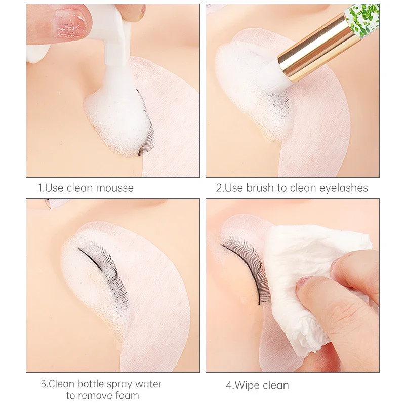 5pcs Eyelash Cleaning Brush Lash Extension Applicator Crystal Microbrush Eyebrow Lashes Wash Shampoo Clean Makeup Brush