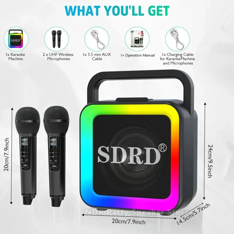 Sistema de áudio de karaokê ktv portátil ao ar livre sd516 alto-falante bluetooth com microfone sem fio máquina integrada músicas k das crianças