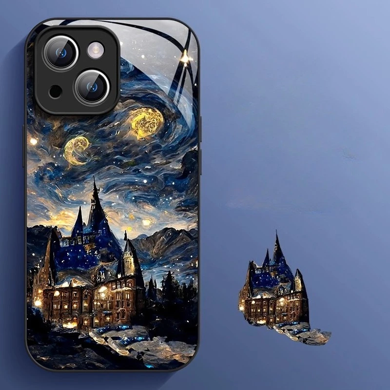 

Starry Liquid Glass Phone Case, suitable for iPhone 17, 16, 15, 14, 13, 12, 11 and other models, customizable
