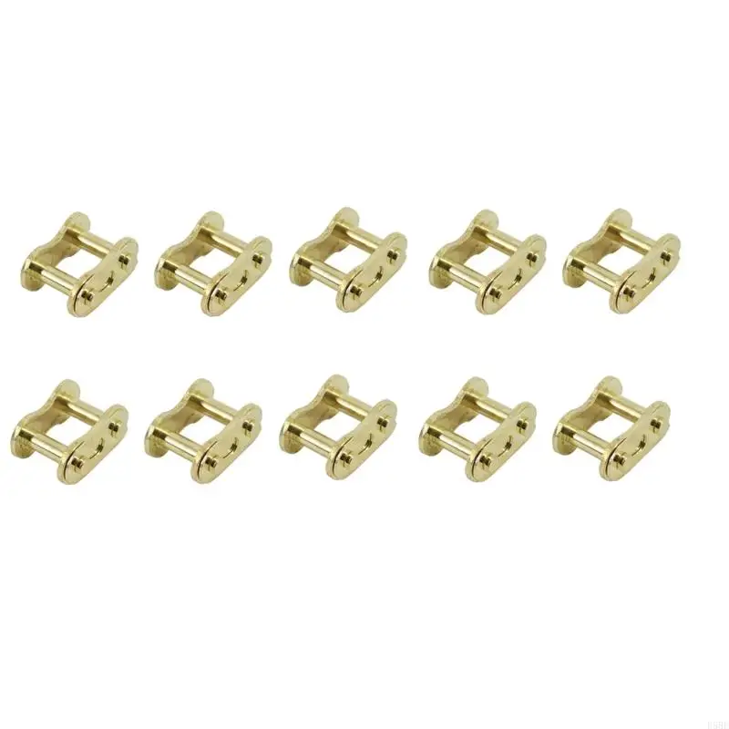 D5BE Gold Motorcycle Chain Clip Set 10 Pack Chain Link for Maintenance and Repairs