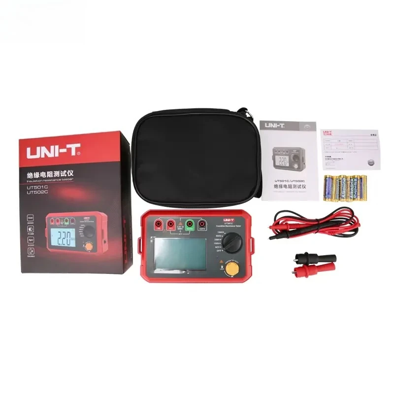 Insulation Resistance Tester UT501C UT502C 1000V Digital Megometer Megohmmeter Ohm Tester Auto Range Backlight