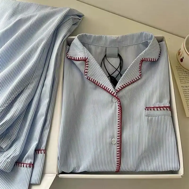 여성용 파자마 세트 여성용 따뜻한 겨울 파자마 루즈하고 캐주얼한 패셔너블 홈웨어 파자마 귀엽고 부드러운 파자마 세트