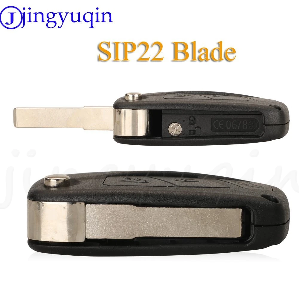 jingyuqin Flip Remote Car Key Fob 433MHZ ID48 Chip For Fiat Ducato Stilo Citroen Relay Peugeot Boxer Lancia With SIP22 Blade