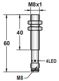 KJT M8 Flushed Types 3 Wires PNP NO NC DC Sn 1/2mm Inductive Proximity Sensor Detects Detection Distance Sensor
