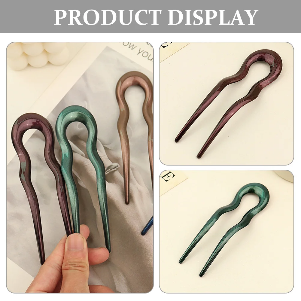 

4Pcs U Shaped Hairpins Vintage French Accessories for Women Elegant Retro Minimalist Design French Hair Pin Pin