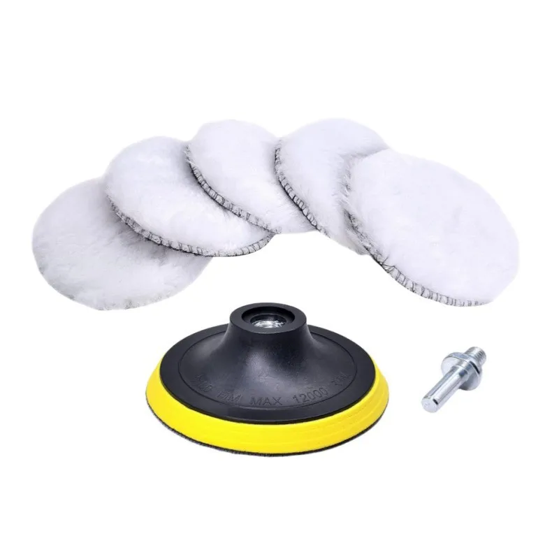 5Pcs 3/4/5 Inch Polishing Kit Car Polishing Pad Car Waxing Sponge Disk Wool Wheel Auto Paint Care Polisher Pads Car Gadget