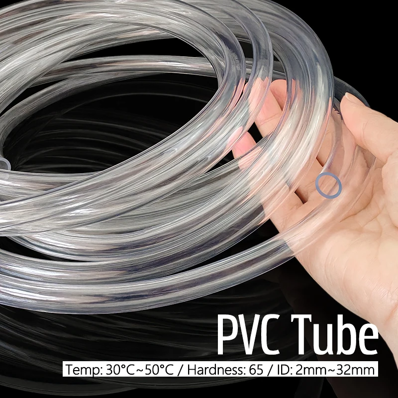 

1m Transparent PVC Plastic Hoses High Quality Water Pump Tube 4 6 8 10 12 16 20mm Inner Diameter Garden Lab Fish Tank Aquarium