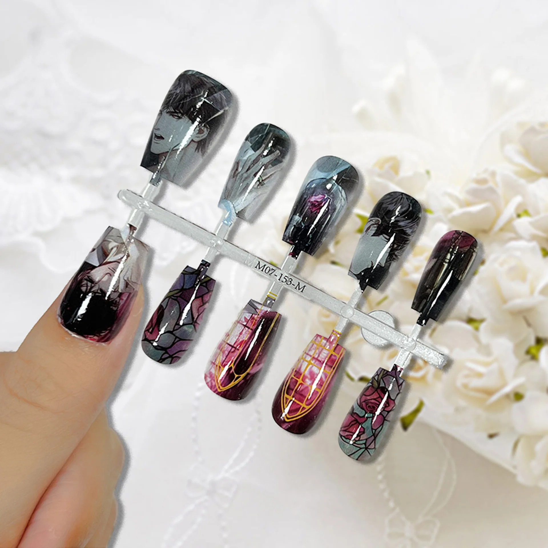 Light and Night Lucheng Qisili Xiaoyi Zhalisu Xiamingxing Game Handsome Fake Nails Otome Game Merchant Nail Art Accessories