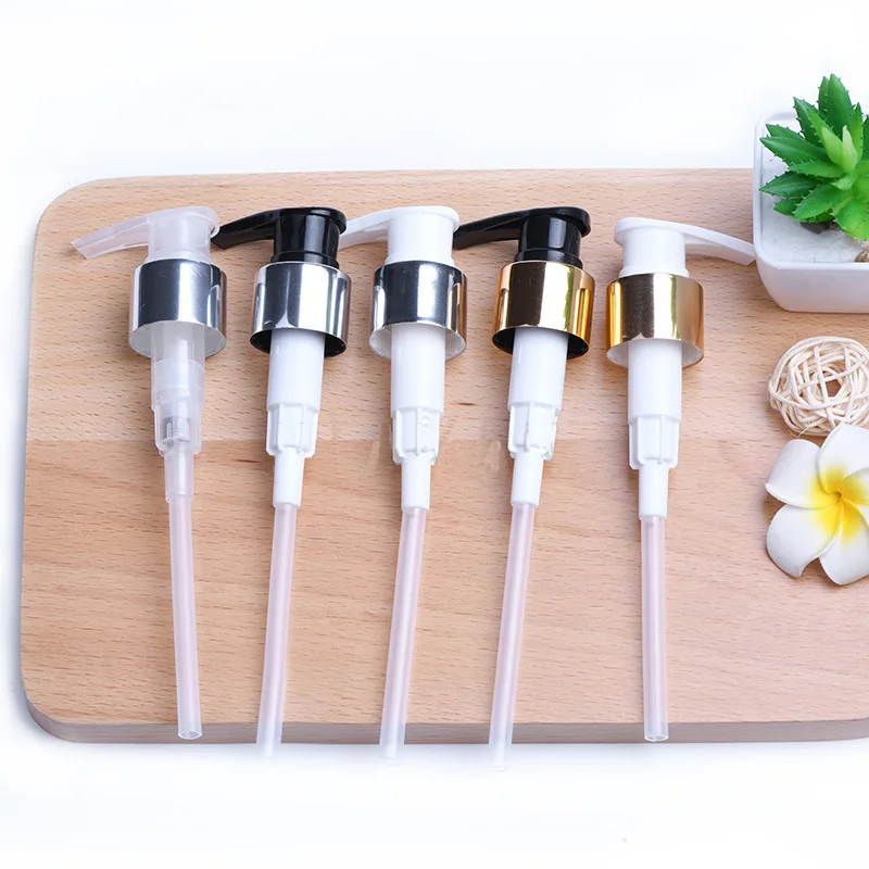 

Wholesale 50pcs/lot 24/410 Gold Silver Aluminum Cosmetic Lotion Pump Head Portable Press Pump Hand Sanitizer Press Pump Head