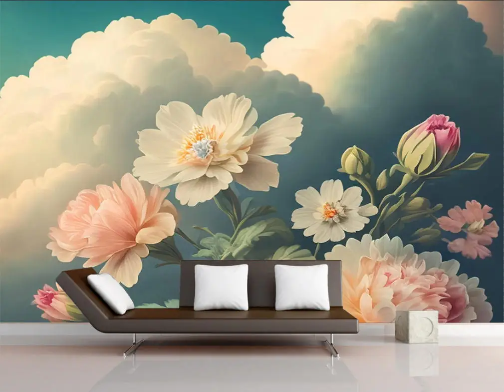 Customized Wallpaper Stereoscopic Pink Flower Beauty Salon Clothing Store Wallpaper Rose Bedroom Bedhead Living Room Wallpaper