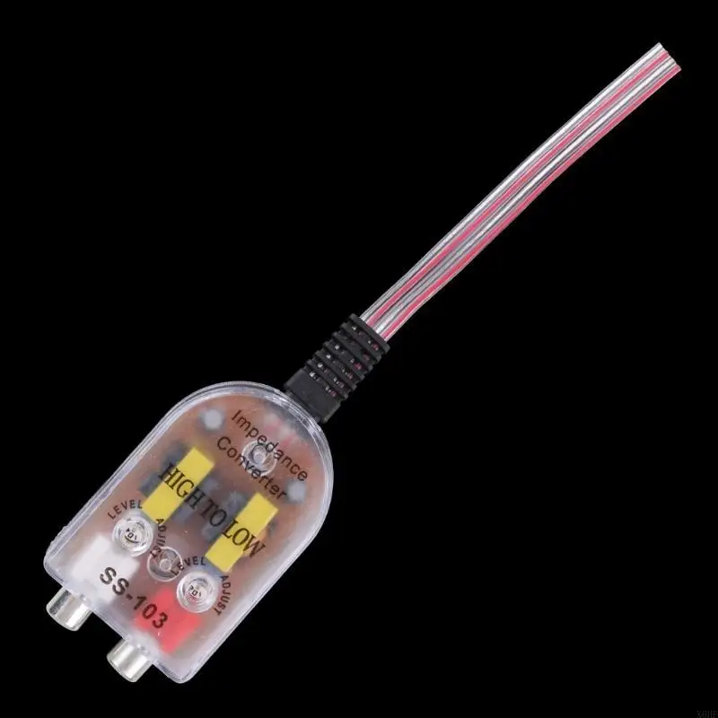 X6HF 12V Amplifier Otomatis RCA Speaker Adaptor Konverter Output Tingkat Tinggi Ke Rendah