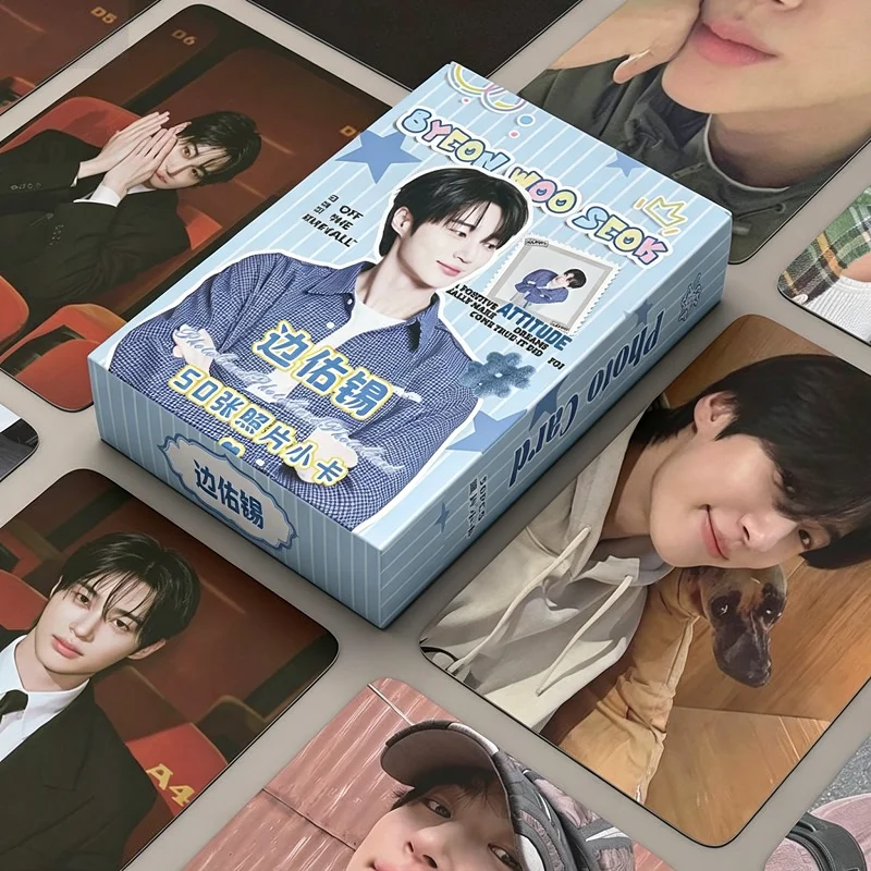50 Pcs/Set 'Loverly Runner' Drama Holographic Photo Cards Byeon Woo-seok Laser Lomo Cosplay Gift Collectible Items