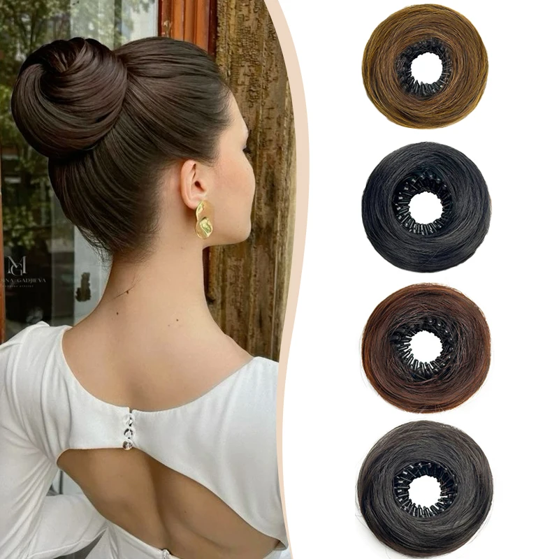 

LUPU Hair Tie Hair Accessories Bun Wig Natural Synthetic Retractable Updo Hair Suitable for Various Occasions Women Hairpieces