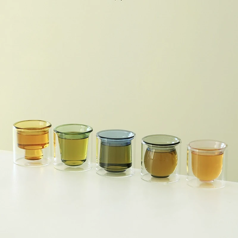 

High Borosilicate Double-layer Glass Heat-insulated Anti-scalding Cup Transparent Teacup Household Master Cup Drinkware Teaware
