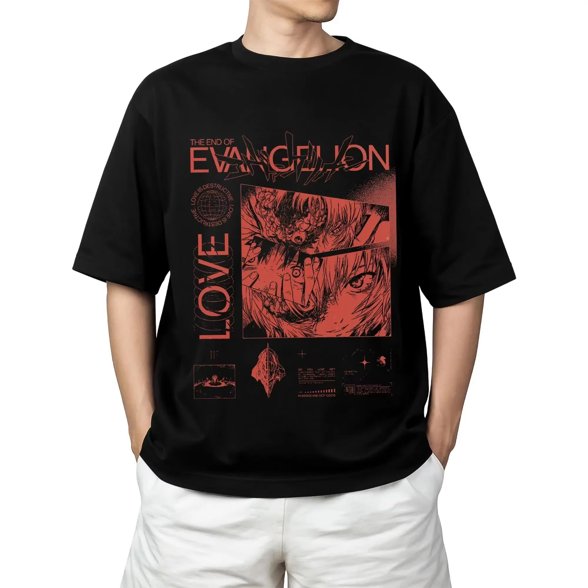 Neon Genesis Evangelion Anime EVA Printed T-shirt Men's and Women's T-shirt Men's Top Sports T-shirt Men's T-shirt Harajuku Tee