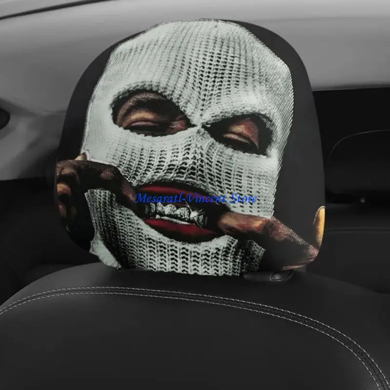 A70F Car Headrest Covers Designed With Bold Funny Face Faces Headrest Cover,Stretchy Fabric Humorous Cushion