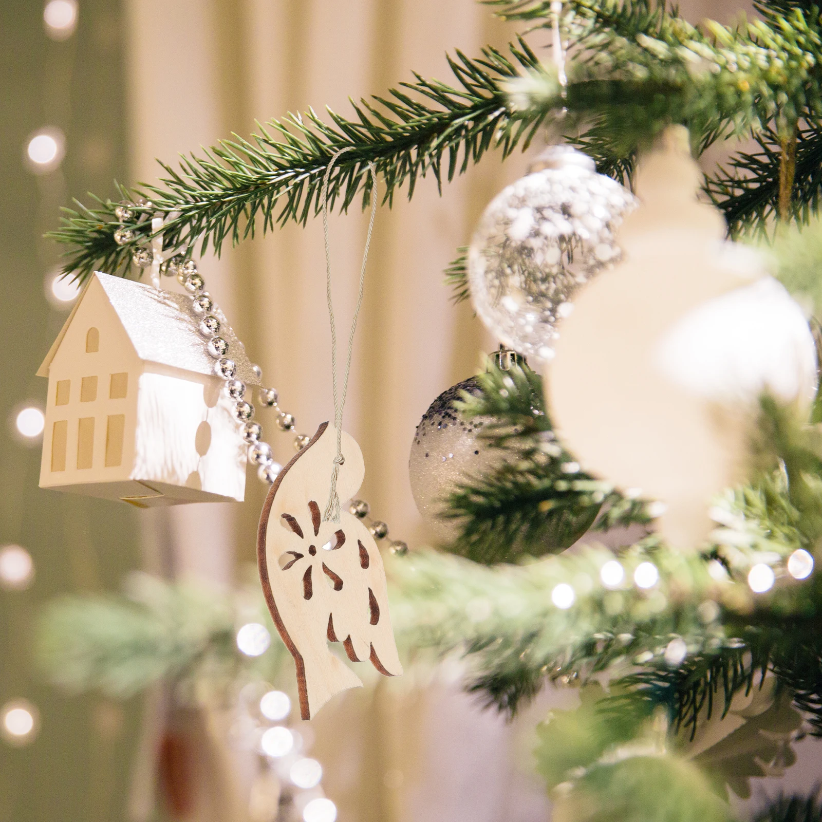 

20pcs Wooden Peace Dove Shaped Slices Unfinished Ornaments for DIY Crafts Christmas Decor Hanging Accessories Wood Cutouts