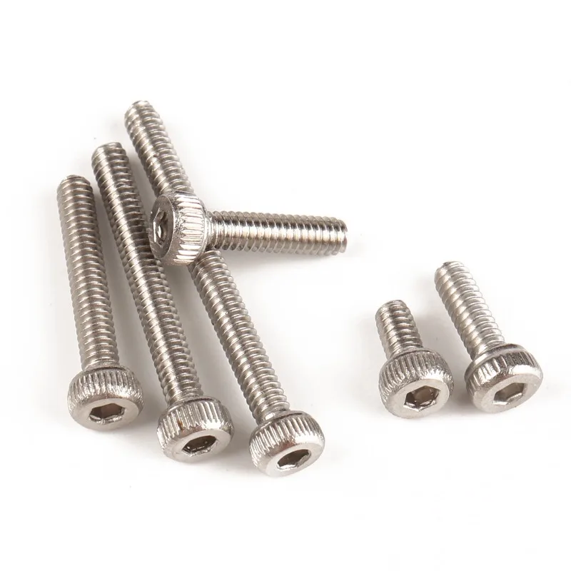 190 قطعة صندوق حزمة 304 مسامير من الفولاذ المقاوم للصدأ/مقبس سداسي رأس عموم مسامير رأس أسطوانية، مسامير مضلعة #3