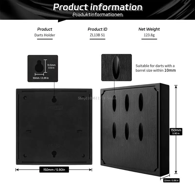Game Rooms Darting Storage Rack for 6 Darting , Plastic Wall Holder Keep Darting Neatly Separated for Bar Display, Club
